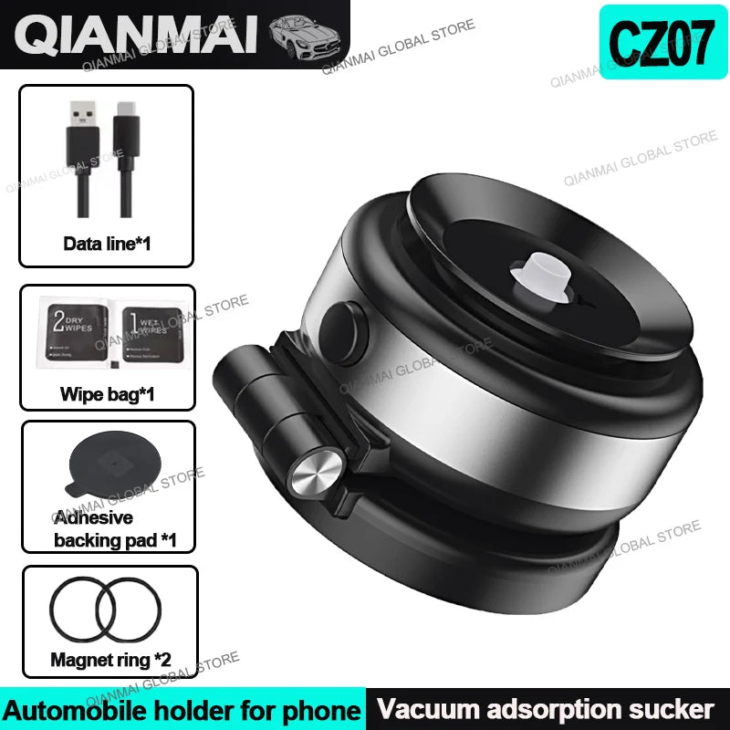 CZ07 Magnetic Vacuum Car Phone Holder – Secure Mount for iPhone, Samsung & Xiaomi