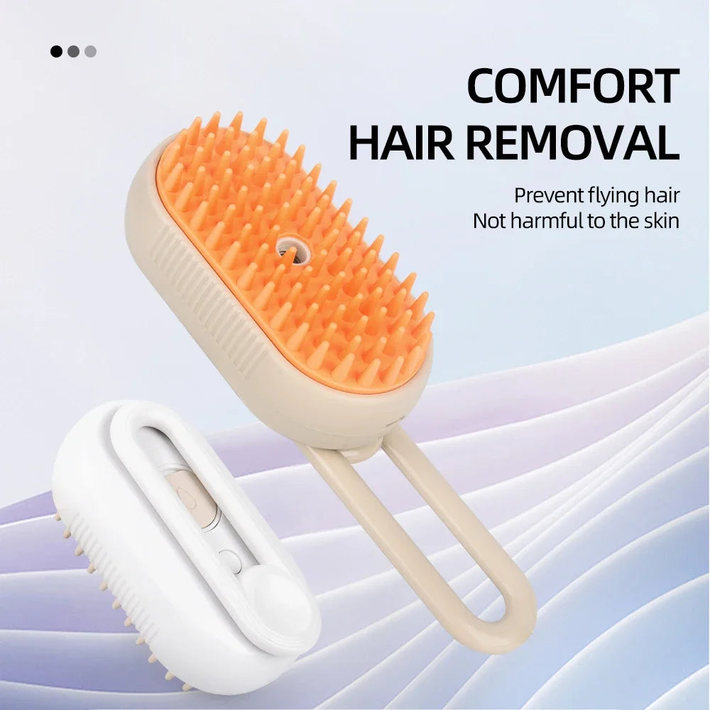 Electric Pet Spray Grooming Brush - One-Touch Hair Removal & Massage Comb for Cats and Dogs