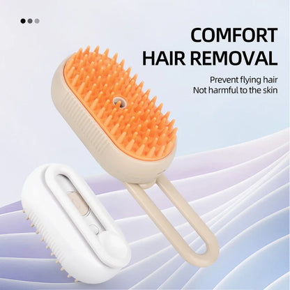 Electric Pet Spray Grooming Brush - One-Touch Hair Removal & Massage Comb for Cats and Dogs