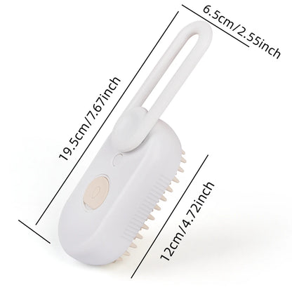 Electric Pet Spray Grooming Brush - One-Touch Hair Removal & Massage Comb for Cats and Dogs