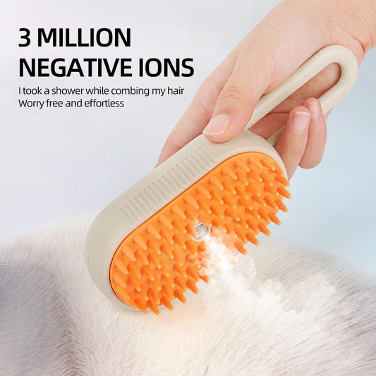 Electric Pet Spray Grooming Brush - One-Touch Hair Removal & Massage Comb for Cats and Dogs