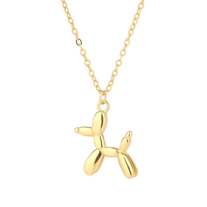 Charming Gold/Sliver Ballon Dog Necklace- Adorable Clavicle Chain for Ladies and Girls