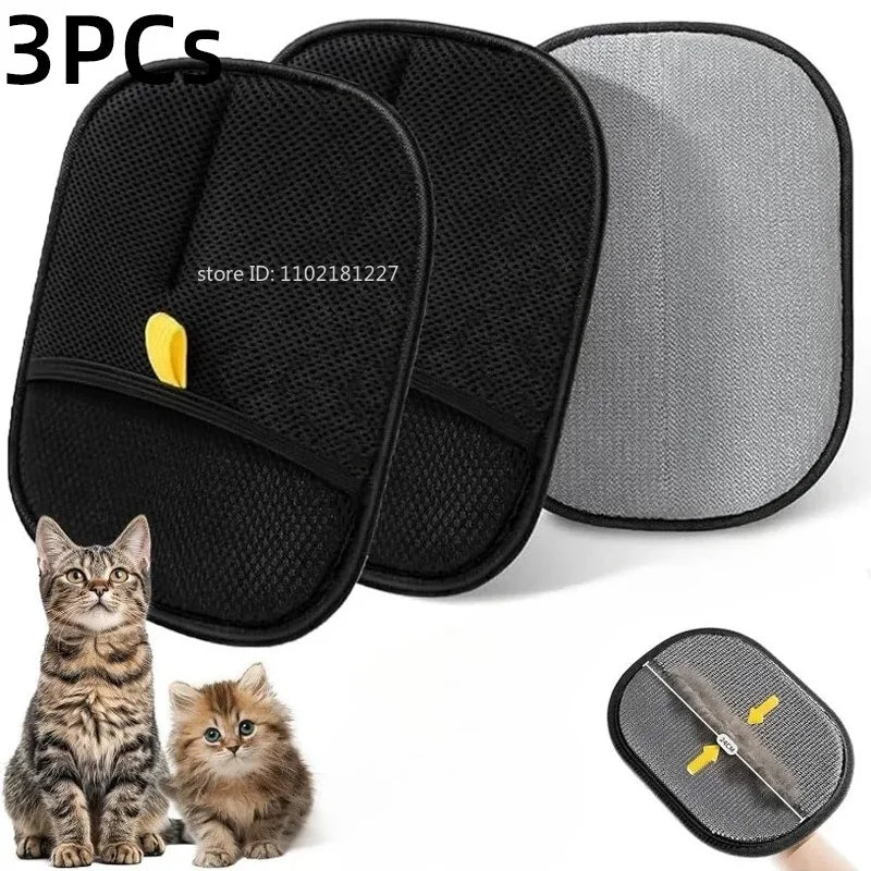 Reusable Pet Hair Removal Gloves – Double-Sided Grooming Tool for Dogs & Cats, Removes Fur from Furniture, Carpets & Sofas