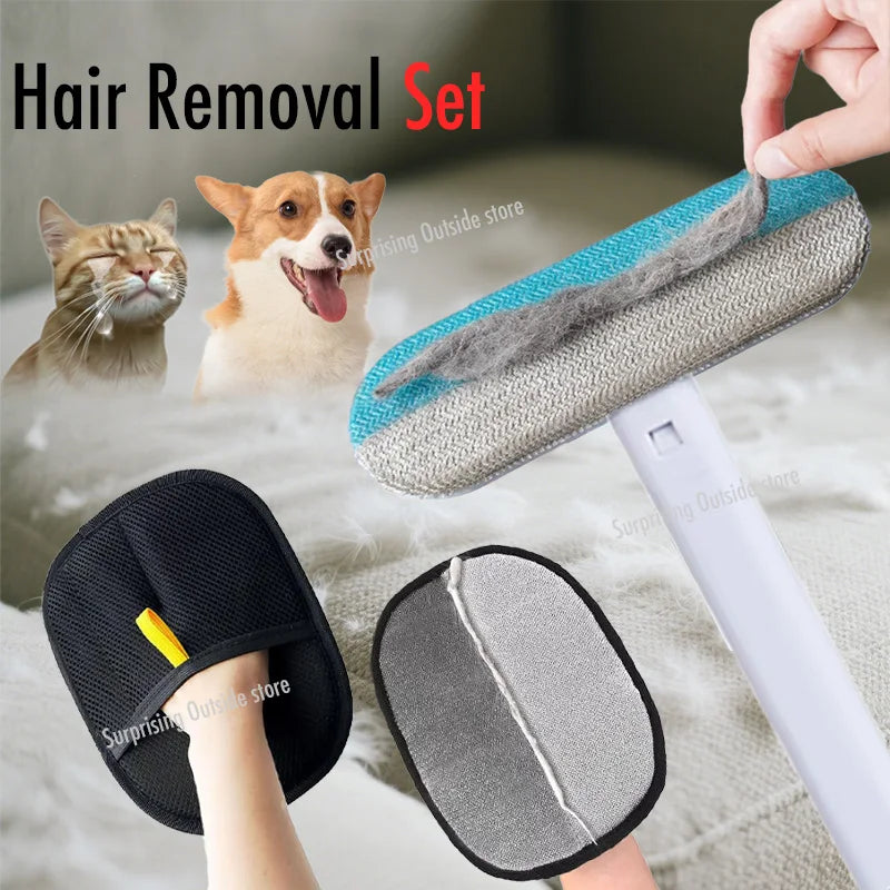 Reusable Pet Hair Removal Gloves – Double-Sided Grooming Tool for Dogs & Cats, Removes Fur from Furniture, Carpets & Sofas