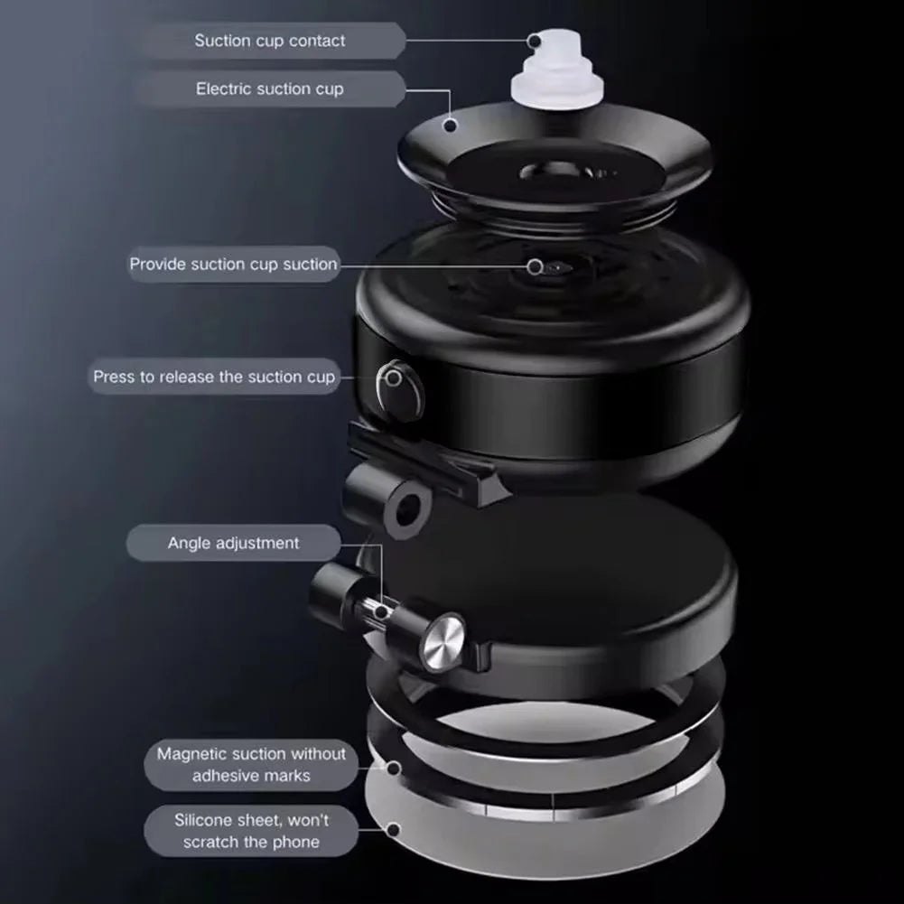CZ07 Magnetic Vacuum Car Phone Holder – Secure Mount for iPhone, Samsung & Xiaomi