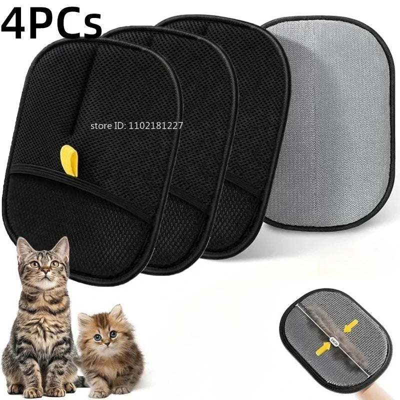Reusable Pet Hair Removal Gloves – Double-Sided Grooming Tool for Dogs & Cats, Removes Fur from Furniture, Carpets & Sofas