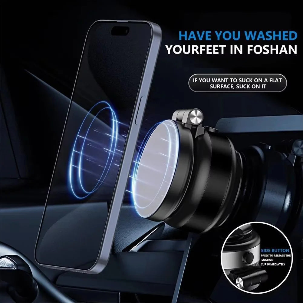 CZ07 Magnetic Vacuum Car Phone Holder – Secure Mount for iPhone, Samsung & Xiaomi