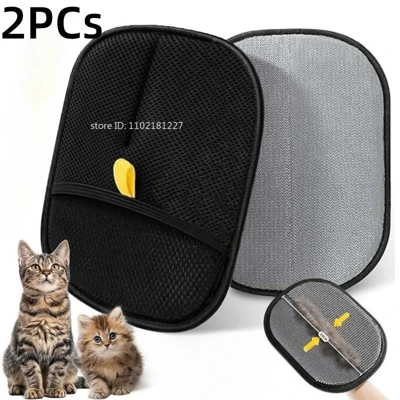 Reusable Pet Hair Removal Gloves – Double-Sided Grooming Tool for Dogs & Cats, Removes Fur from Furniture, Carpets & Sofas