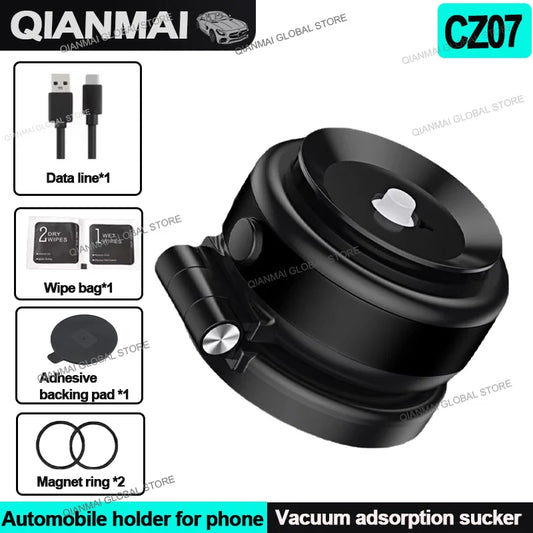 CZ07 Magnetic Vacuum Car Phone Holder – Secure Mount for iPhone, Samsung & Xiaomi